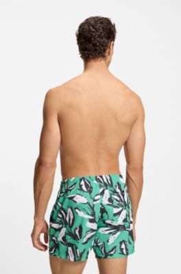 Short de bain avec imprim&eacute; int&eacute;gral, Vert