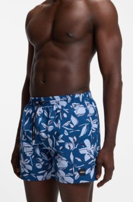 Ba&ntilde;ador tipo shorts estampado, Azul oscuro