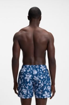 Ba&ntilde;ador tipo shorts estampado, Azul oscuro