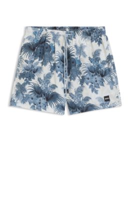 Swim trunks with allover print, Light Blue