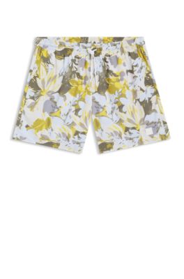 Printed swim shorts, Yellow