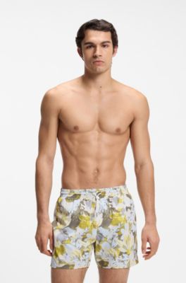 Printed swim shorts, Yellow