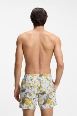 Printed swim shorts, Yellow