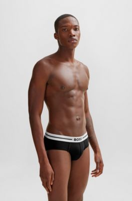 Paquete de tres calzoncillos en algod&oacute;n el&aacute;stico con logo en la cintura, Fantas&iacute;a