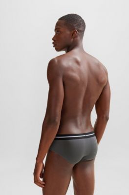 Paquete de tres calzoncillos en algod&oacute;n el&aacute;stico con logo en la cintura, Fantas&iacute;a