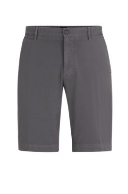 BOSS - Slim-fit shorts in stretch-cotton gabardine
