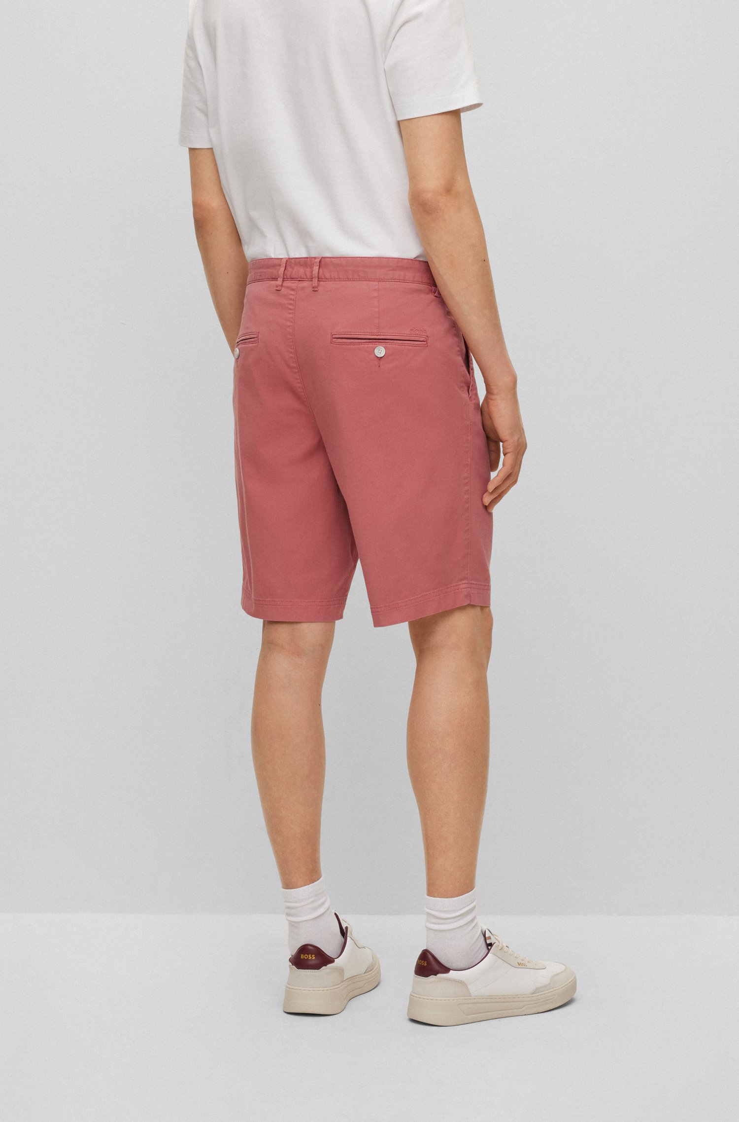 Slim-fit shorts stretch-cotton gabardine
