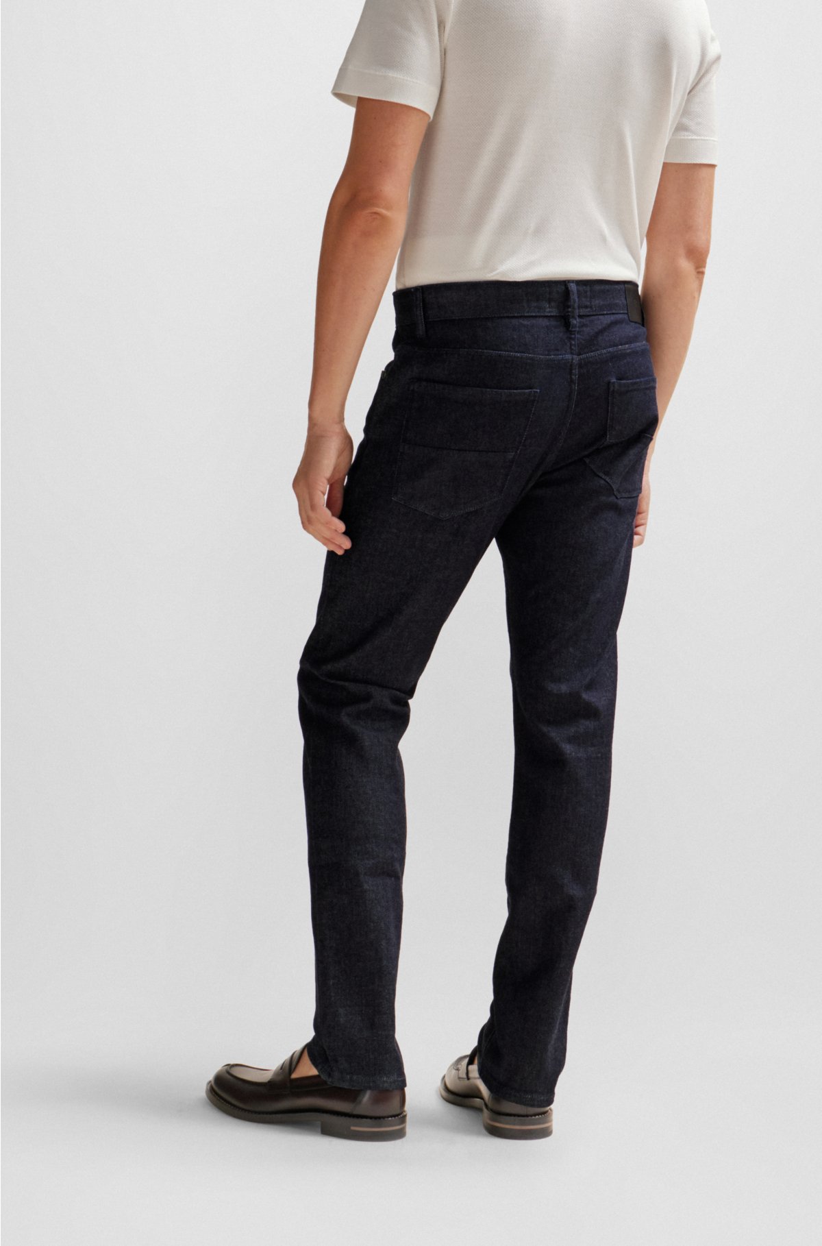 Shop Menswear Online - Hugo Boss slim fit mens jeans in dark blue