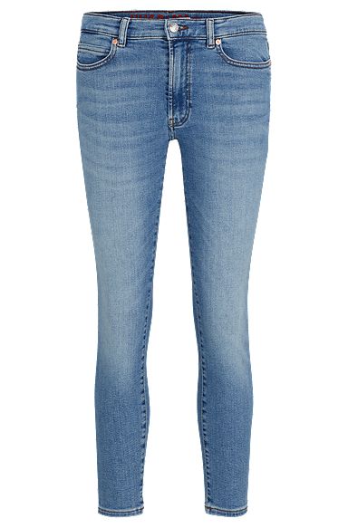 Skinny-fit jeans in blue stretch denim, Blue