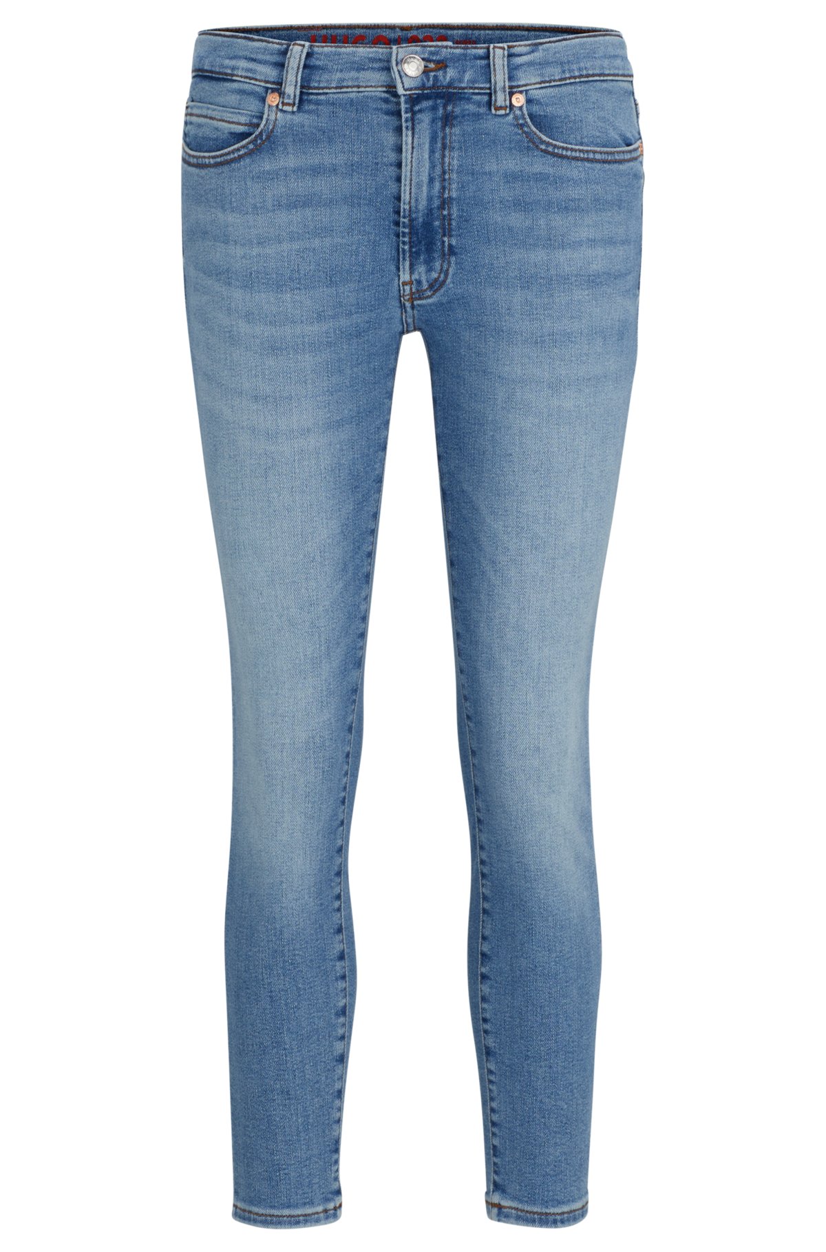 HUGO - Skinny-fit jeans in blue stretch denim