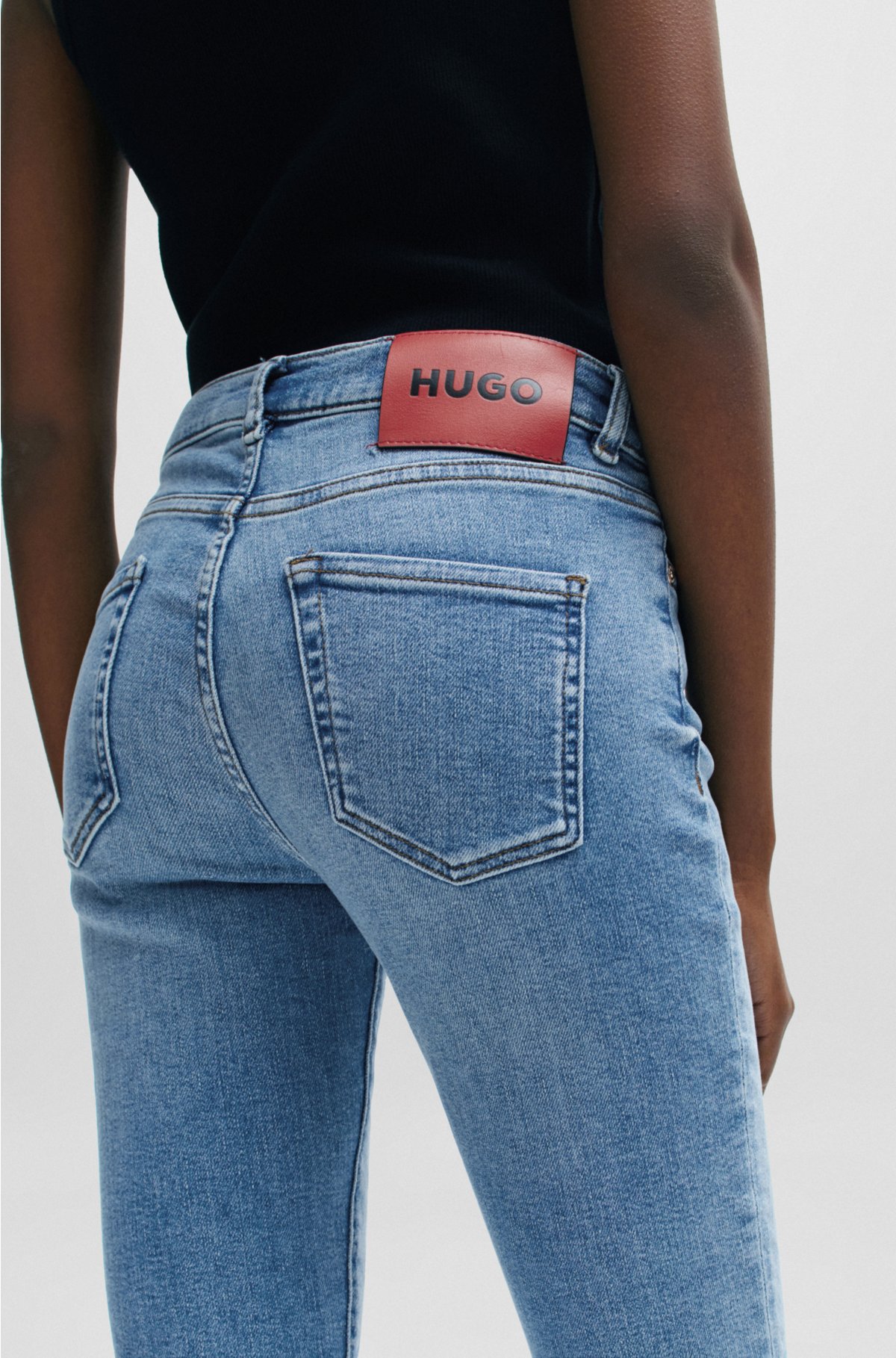 HUGO - Skinny-fit jeans in blue stretch denim | Stretchjeans