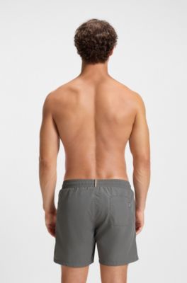 Swim shorts with logo and stripe, Light Grey