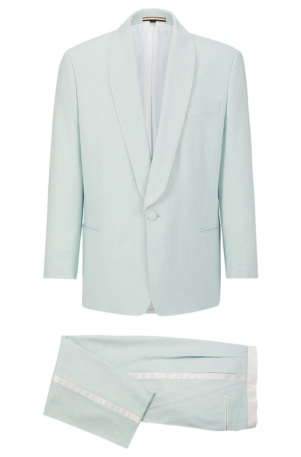 BOSS - Tuxedo suit in linen and cotton