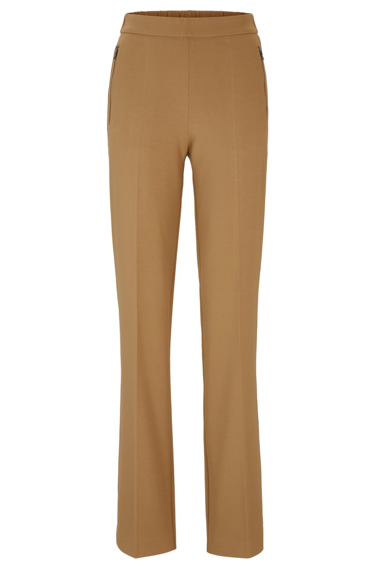 BOSS - Relaxed-fit trousers with bootcut leg in stretch material