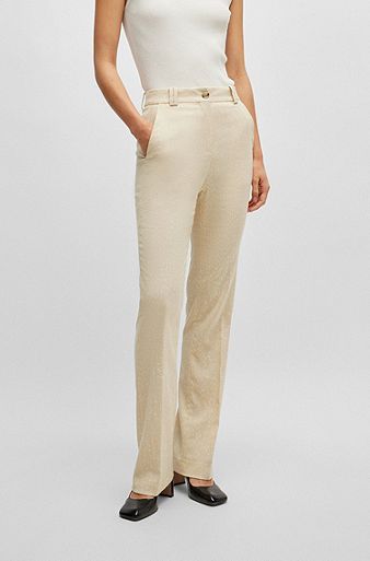 Slim-fit trousers, Patterned