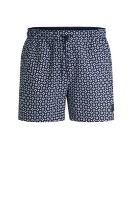 BOSS - Micro-print quick-drying swim shorts with logo detail