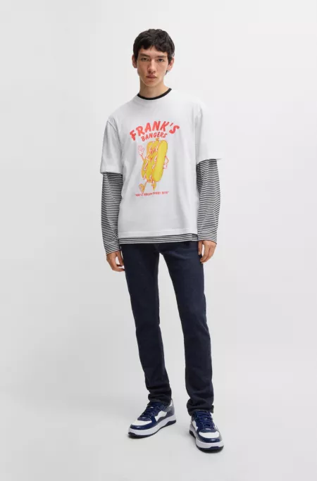 Extra-slim-fit jeans in dark-blue stretch denim