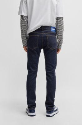 Extra-slim-fit jeans in dark-blue stretch denim, Dark Blue