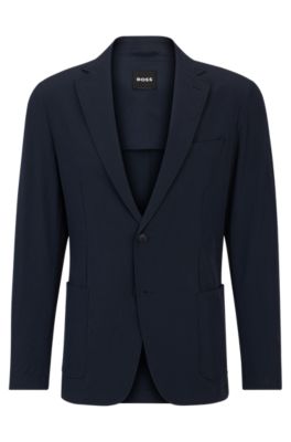 Hugo Boss Slim-fit Jacket In Performance-stretch Material In Dark Blue