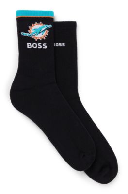 Hugo Boss Boss X Nfl Two-pack Of Cotton Short Socks In Black