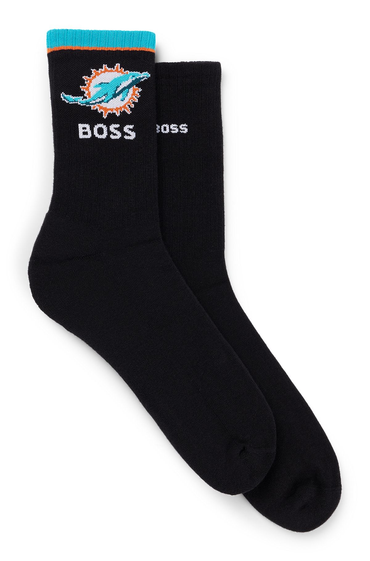 BOSS x NFL two-pack of cotton short socks, Black