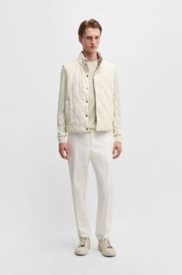 Regular-fit sweater in wool, silk and cashmere, White