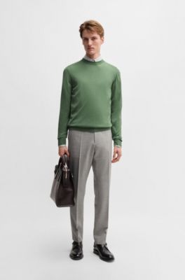 Regular-fit sweater in wool, silk and cashmere, Green