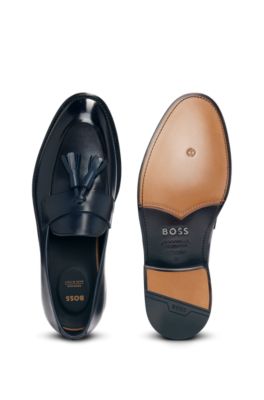 Tassel-trimmed leather loafers