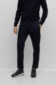 Mercerized-cotton tracksuit bottoms with insert details, Dark Blue