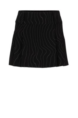 Hugo X Bella Poarch Pinstripe Mini Skirt In Patterned