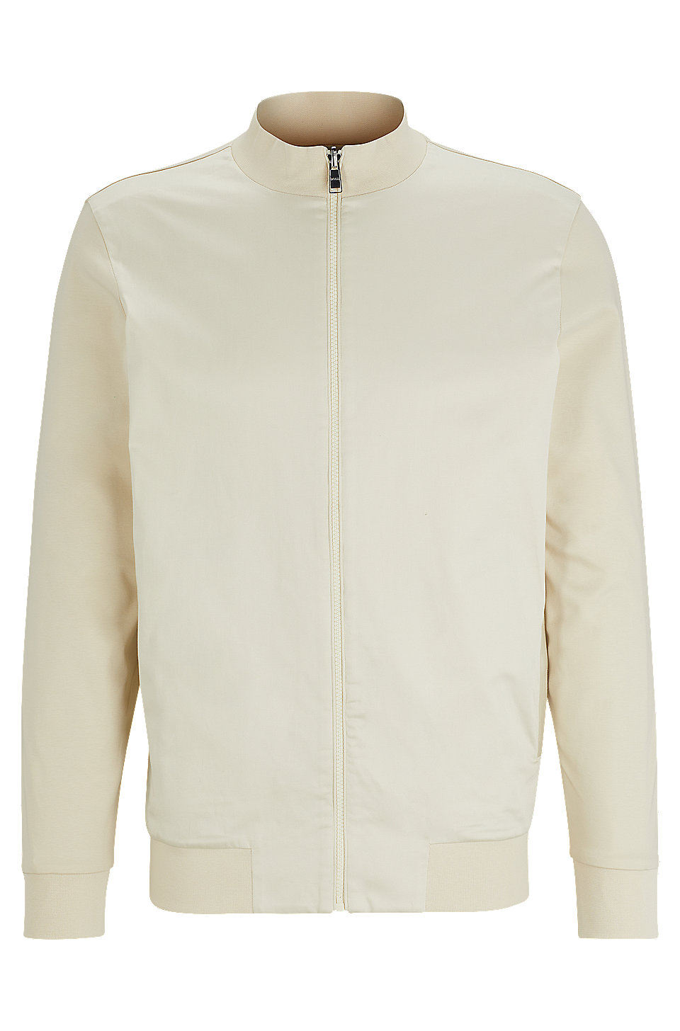 BOSS - Zip-up sweatshirt in mercerized cotton with insert details
