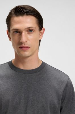 T-shirt Regular en coton merceris&eacute;, Gris