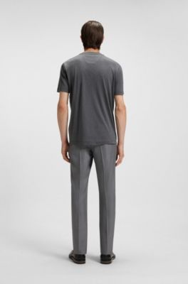 Regular-fit T-shirt in mercerized cotton, Grey