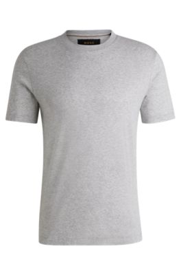 Hugo Boss Mercerised-cotton T-shirt In A Regular Fit In Light Grey