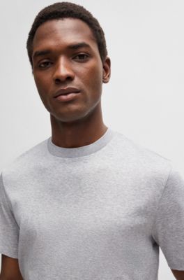 Regular-fit T-shirt in mercerized cotton, Light Grey