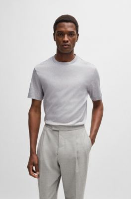 Regular-fit T-shirt in mercerized cotton, Light Grey