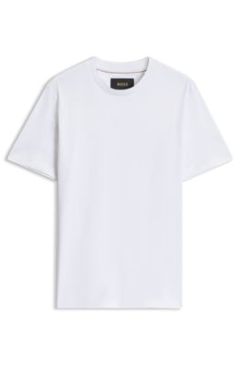 Camiseta de algod&oacute;n Supima mercerizado con cuello redondo, Blanco