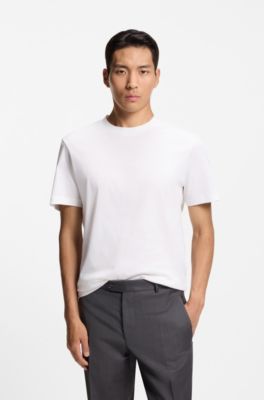 Regular-fit T-shirt in mercerized cotton, White