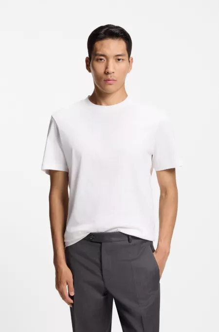 Regular-fit T-shirt in mercerized cotton