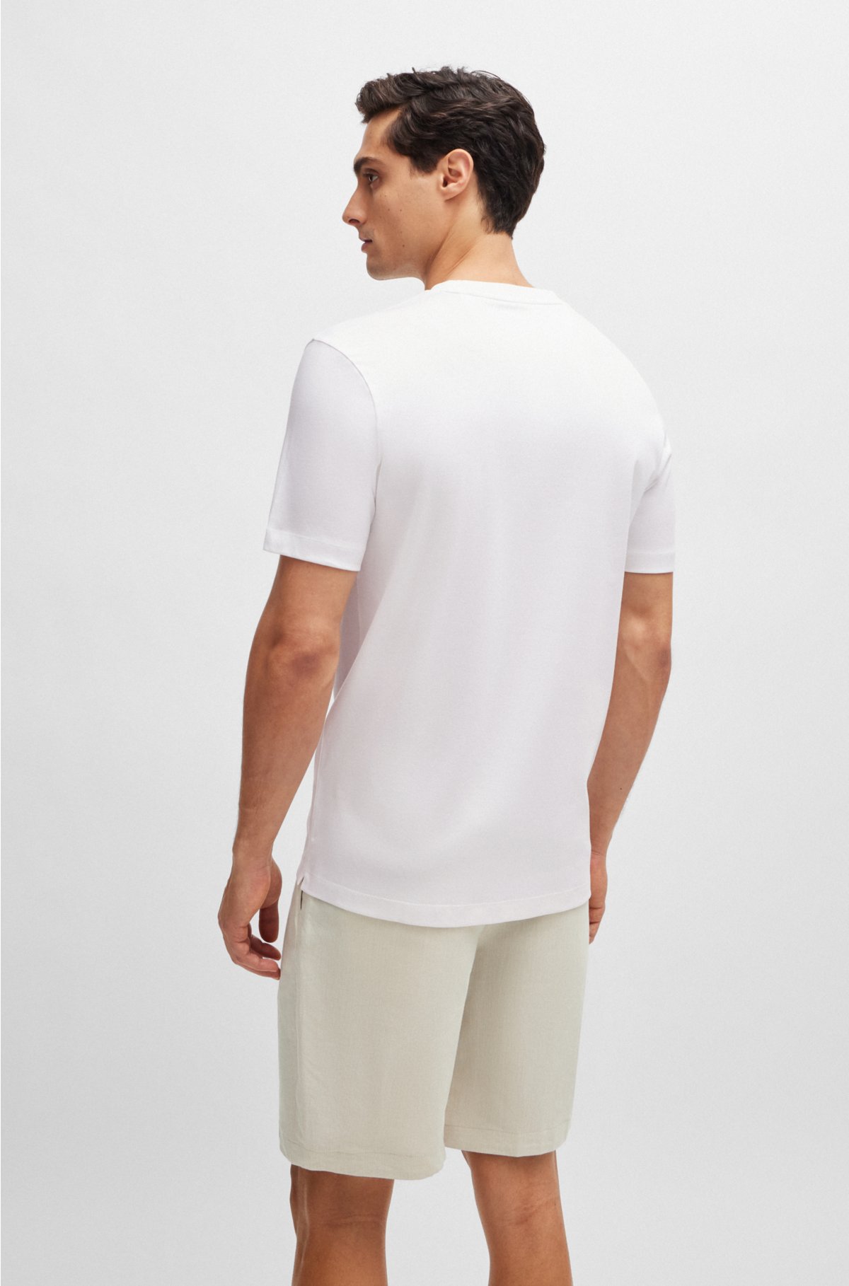 BOSS - Regular-fit crew-neck T-shirt in mercerized cotton