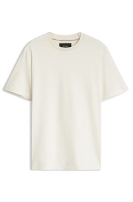 Camiseta de algod&oacute;n Supima mercerizado con cuello redondo, Blanco