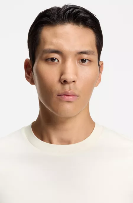 Regular-fit T-shirt in mercerized cotton