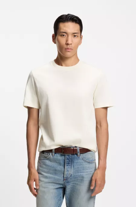 Regular-fit T-shirt in mercerized cotton