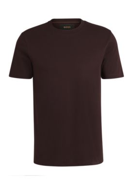 Regular-fit T-shirt in mercerized cotton, Dark Brown