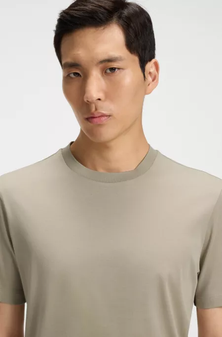 Regular-fit T-shirt in mercerized cotton