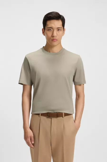 Regular-fit T-shirt in mercerized cotton