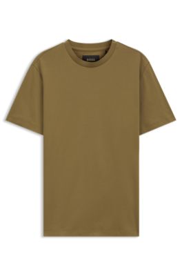 Crewneck T-shirt in mercerized Supima cotton, Beige