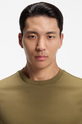 Crewneck T-shirt in mercerized Supima cotton, Beige