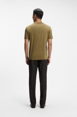 Crewneck T-shirt in mercerized Supima cotton, Beige
