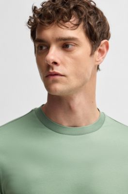 Regular-fit T-shirt in mercerized cotton, Green
